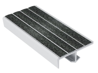 aluminum stair nosing with rubber insert